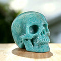 3.0" Amazonite Human Skull Carving  #SKH30024