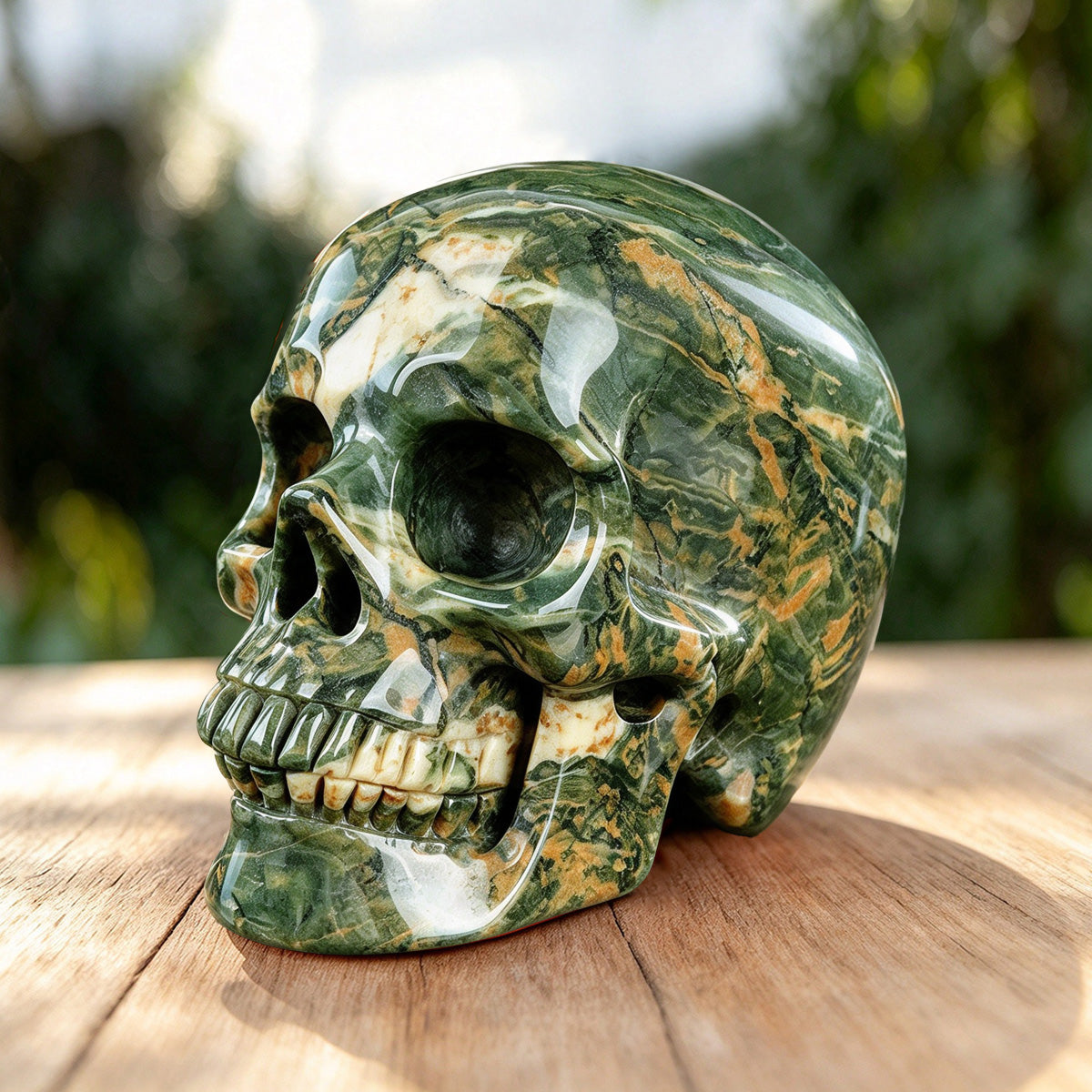 4.5" Nine Dragon Jade Crystal Skull Carving  #SKH45024