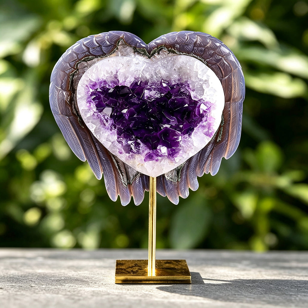 6.3" Druzy Agate Geode Carving  #GDC0001