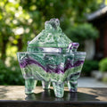 4.3" Fluorite Crystal Censer Carving  #CTC0046