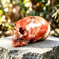 3.9" Red Jasper Maya Alien Skull Carving  #CSC0017