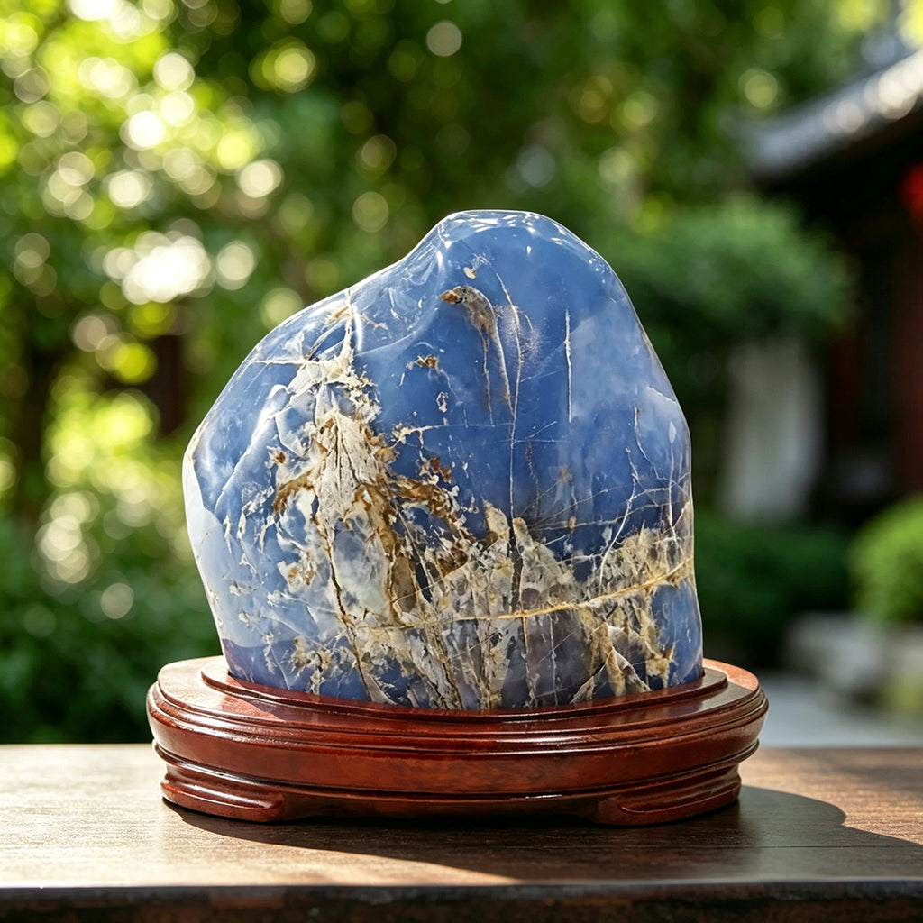 13.0" Blue Chalcedony Polished Stone Carving  #CTC0009