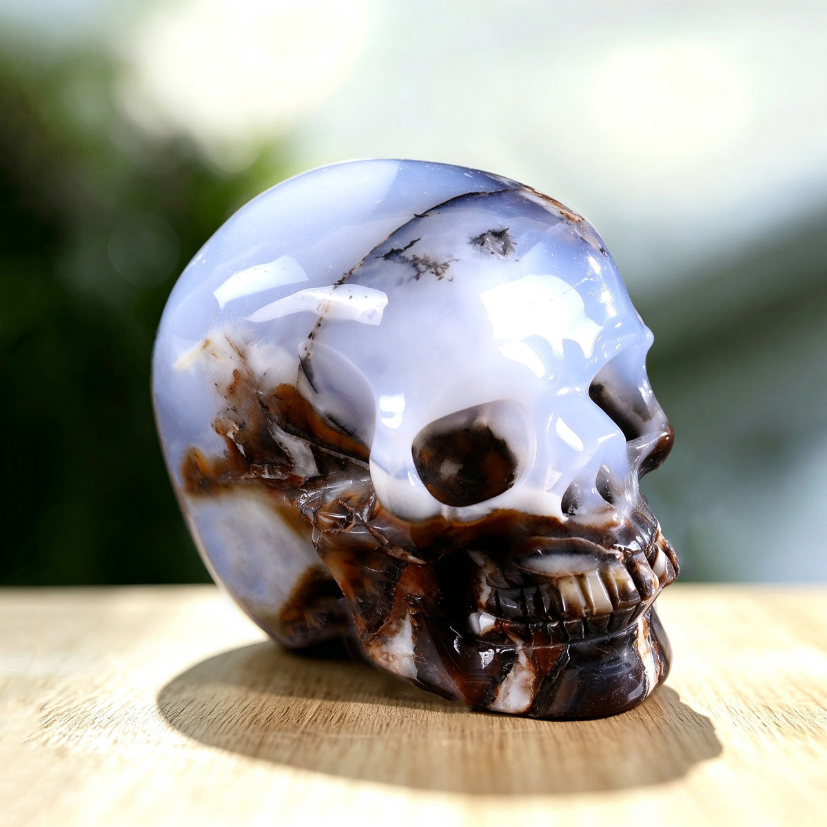 3.0" Blue Chalcedony Crystal Skull Carving  #SKH30106