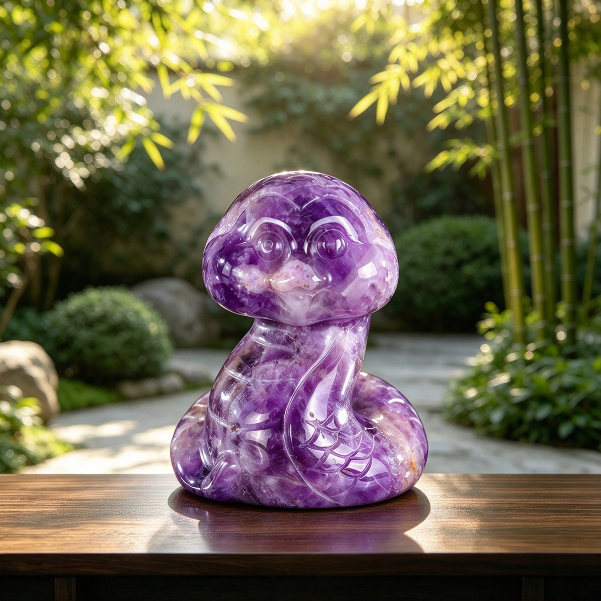 2.0" Amethyst Baby Snake Carving  #CHA0018