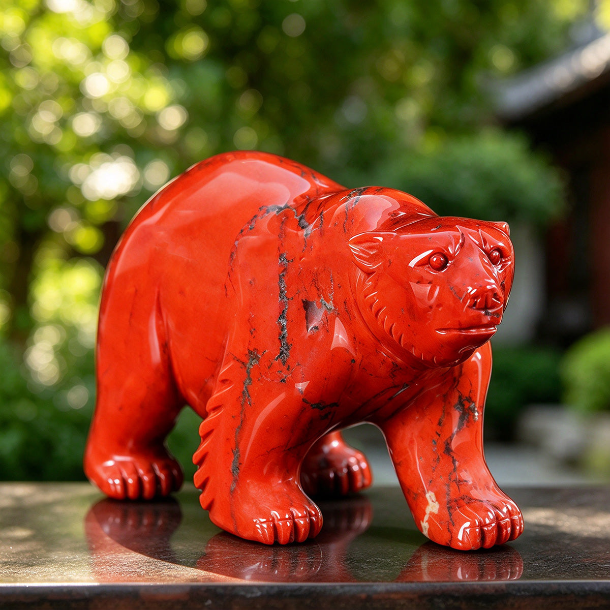 6.5" Red Jasper Polar Bear Carving  #CTC0051