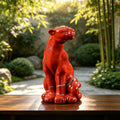 2.5" Red Jasper Leopard Carving  #CHA0021
