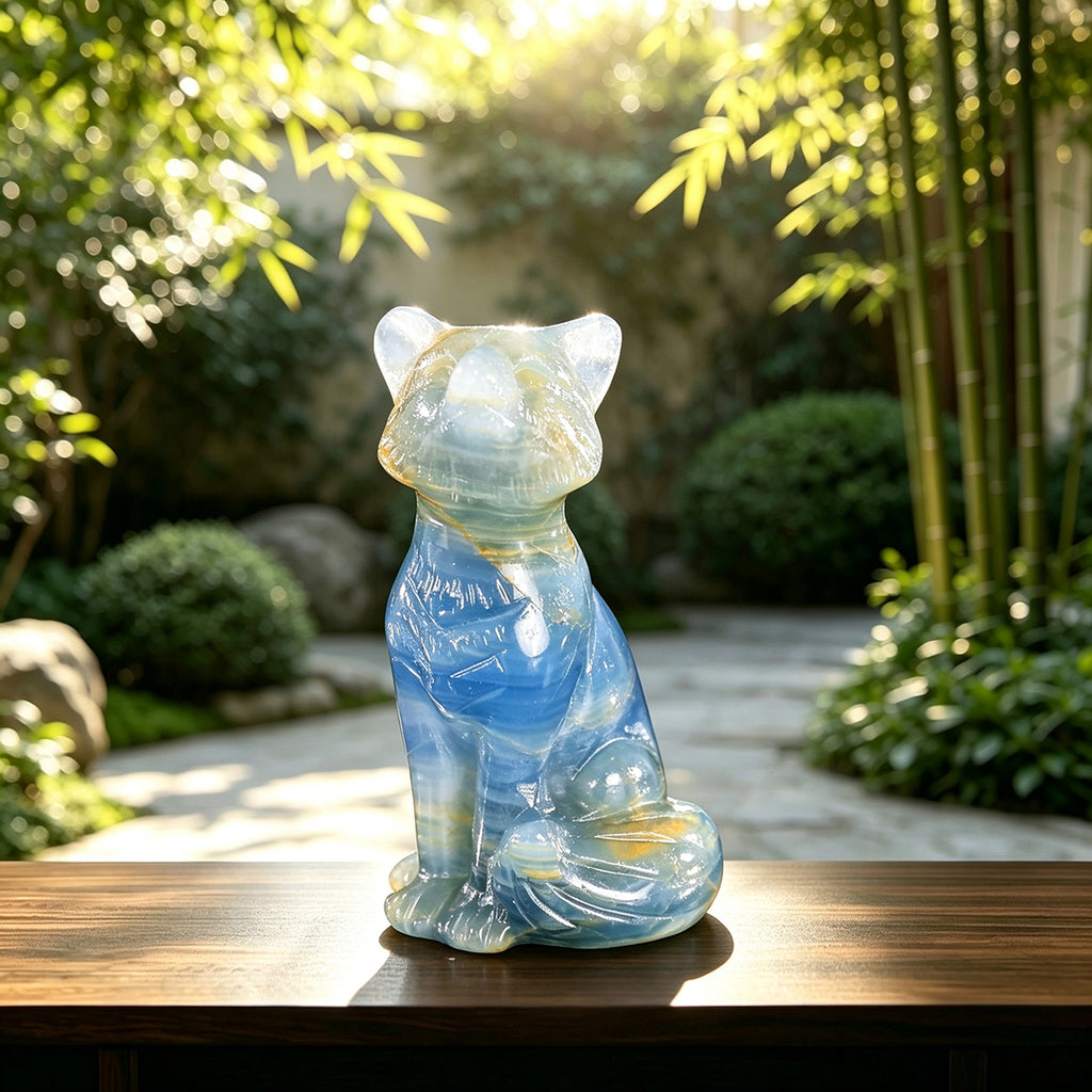 1.6" Blue Onyx Fox Carving  #CHA0005