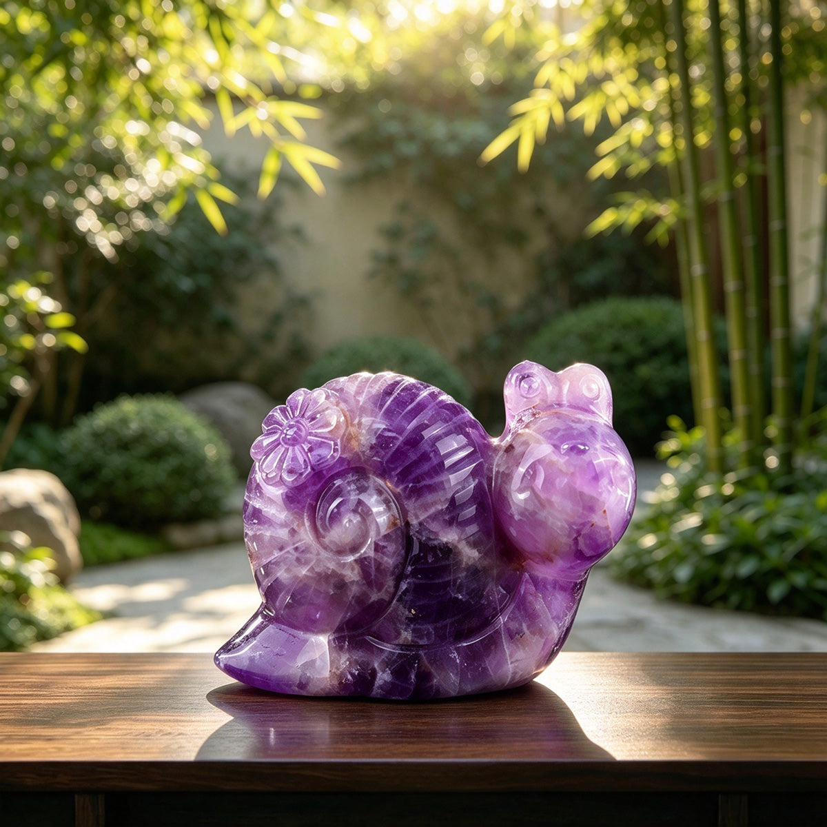 3.0" Amethyst Snail Carving  #CHA0019
