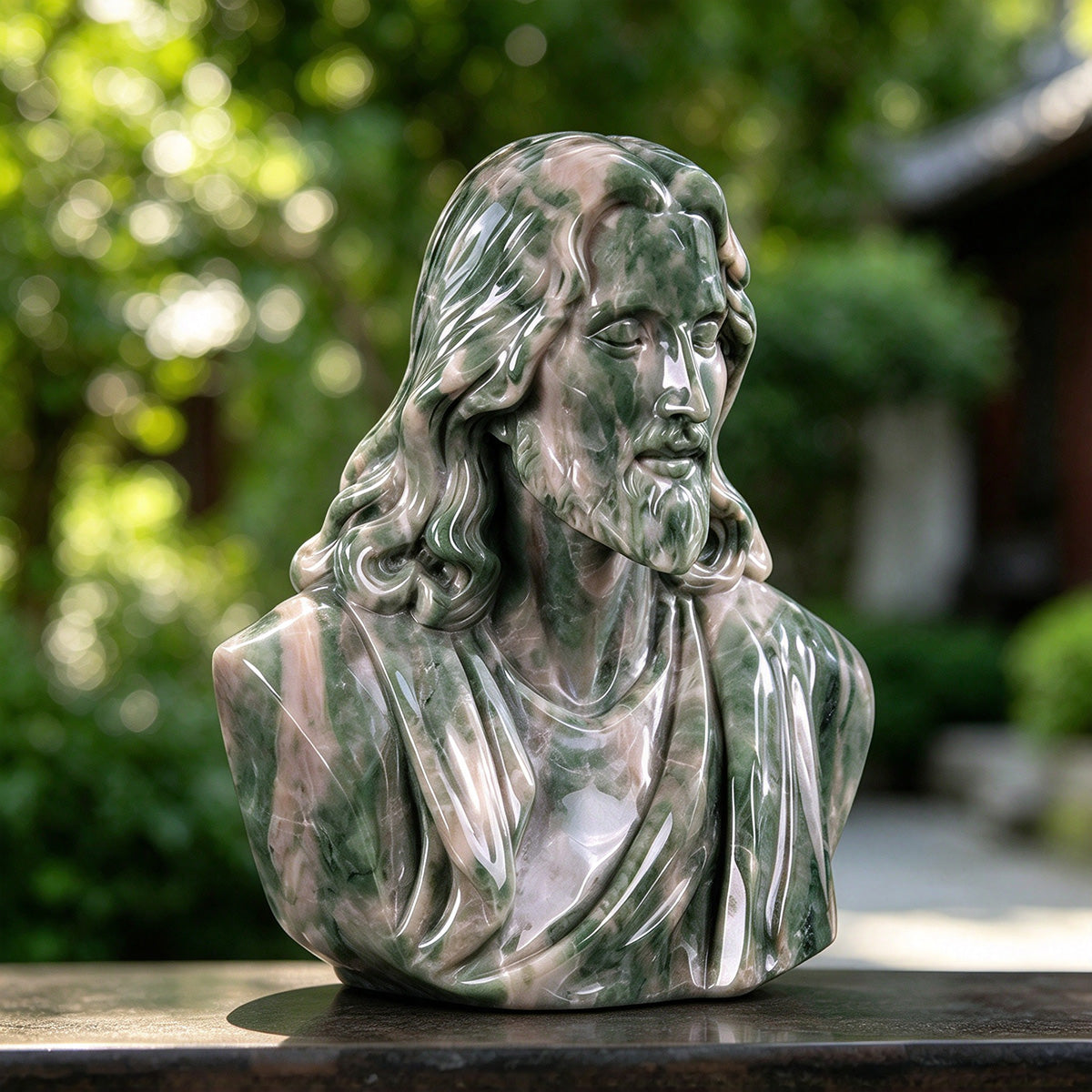 4.2" Jiulong Jade Jesus Carving  #CTC0049