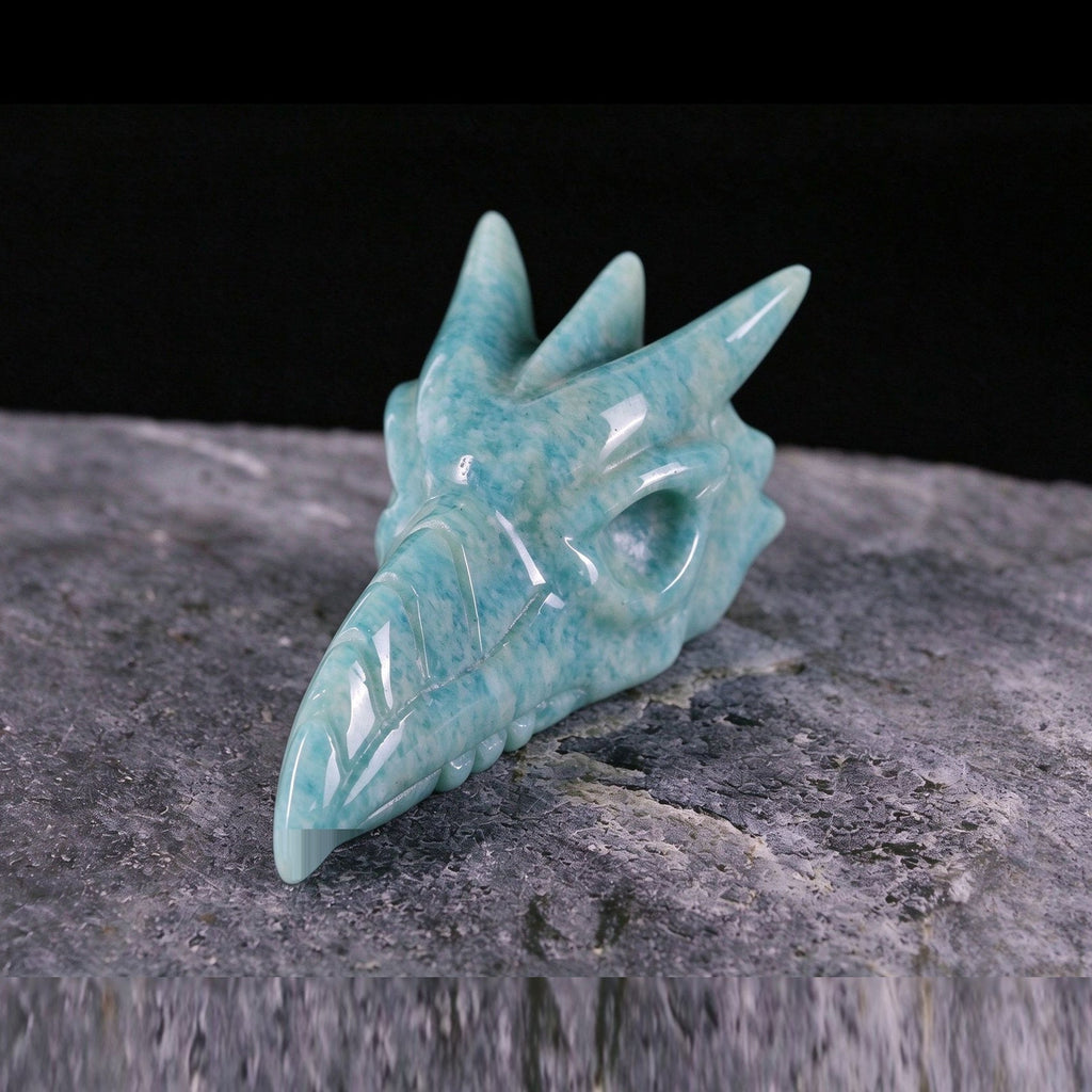 2.5" Amazonite Phoenix Skull Carving  #CSC0027