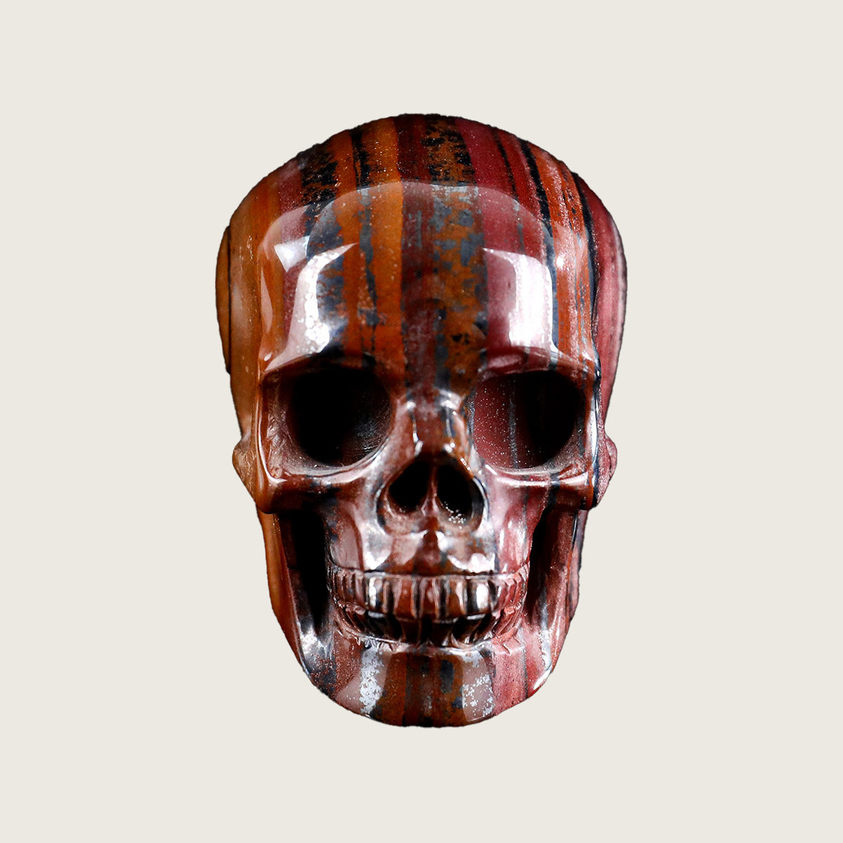 2.2" Tiger Iron Crystal Skull Carving  #SKHTI2201