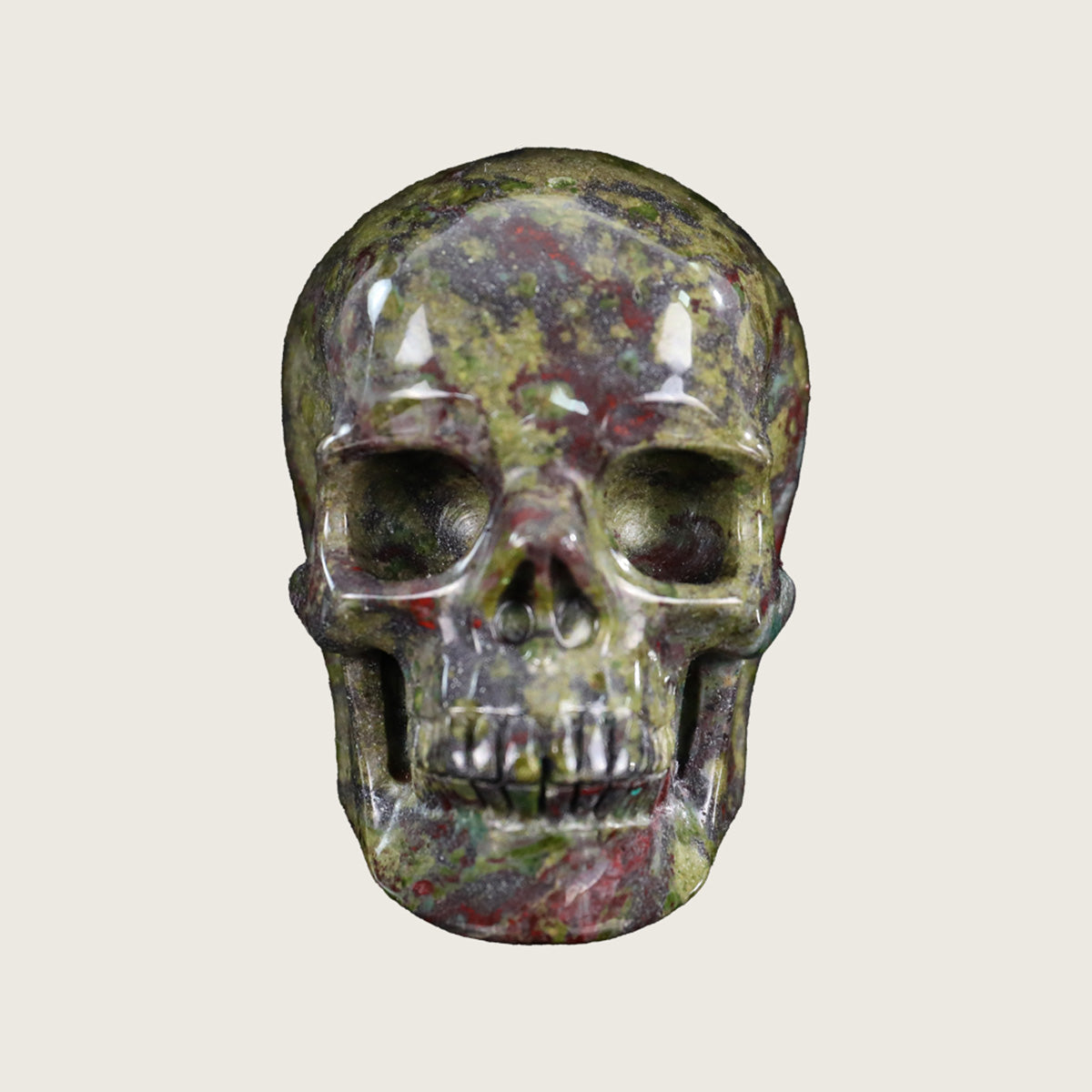 3.0" Dragon Blood Jasper Crystal Skull Carving  #SKH30055