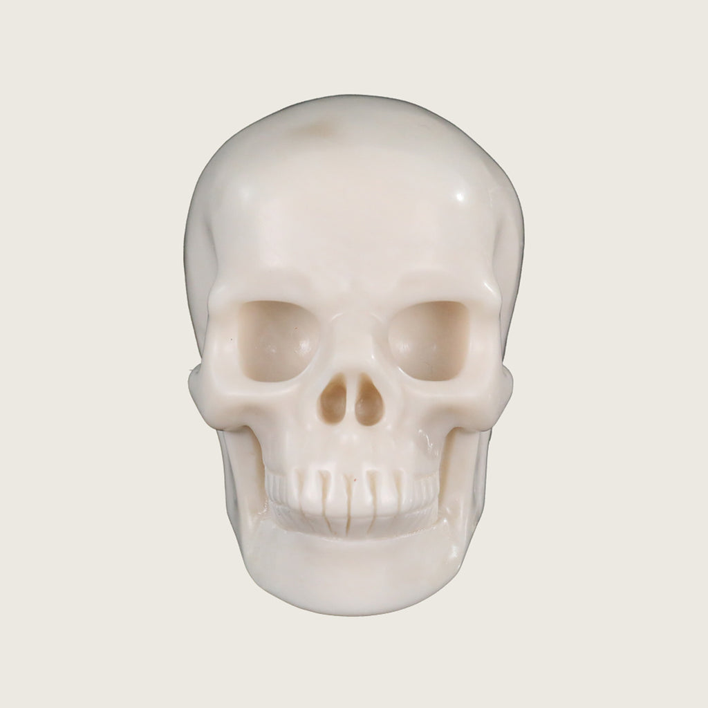 3.0" White Jade Crystal Skull Carving  #SKH30052