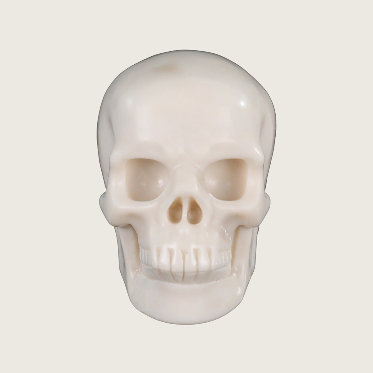 3.0" White Jade Crystal Skull Carving  #SKH30052