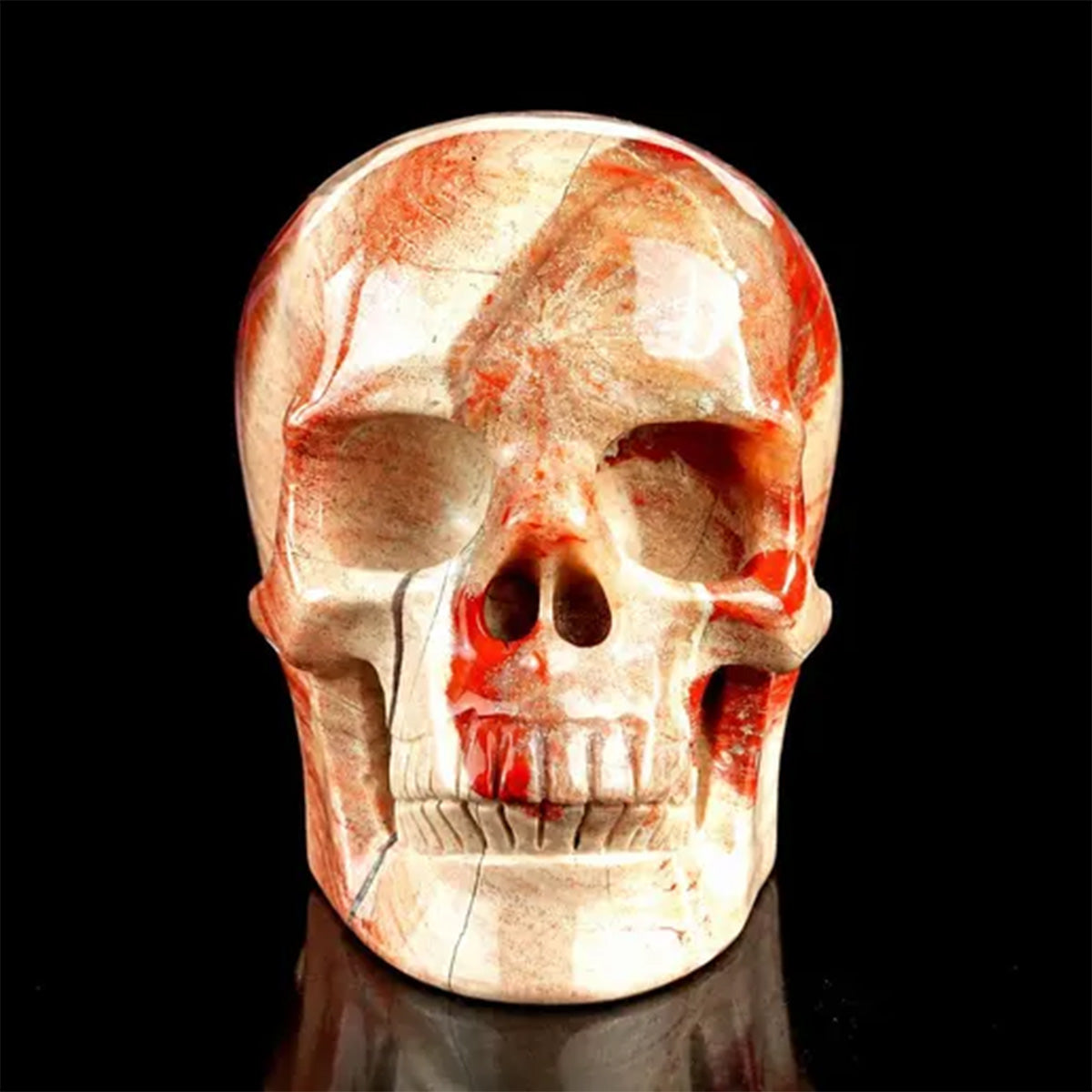 3.0" Red Jasper Crystal Skull Carving  #SKH30121