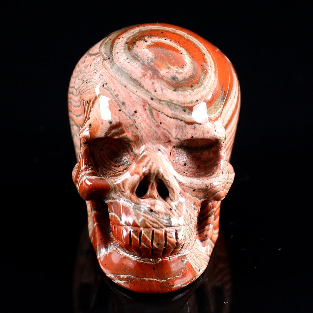 3.0" Red Jasper Crystal Skull Carving  #SKH30096