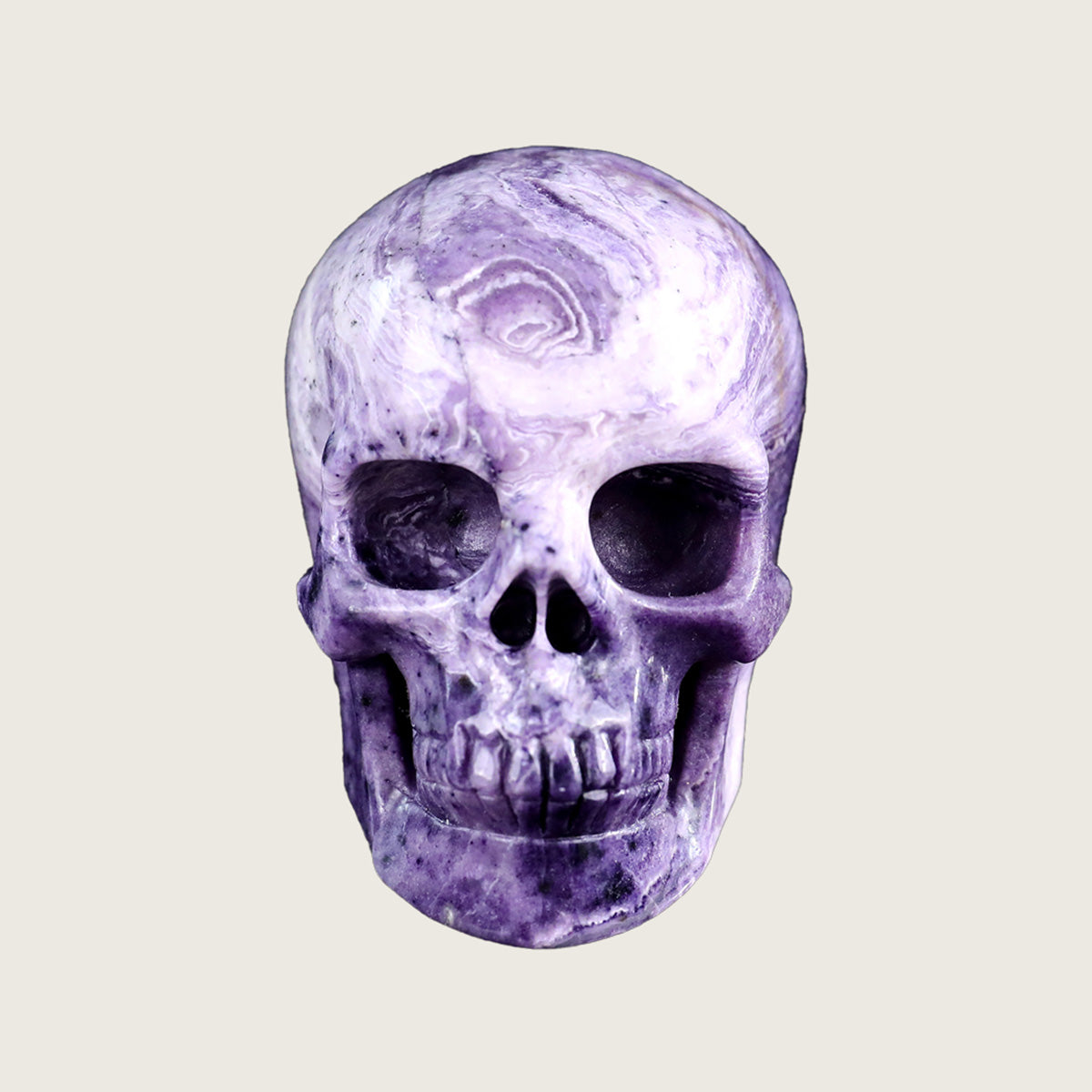 3.0" Purple Malachite Human Skull Carving  #SKH30006