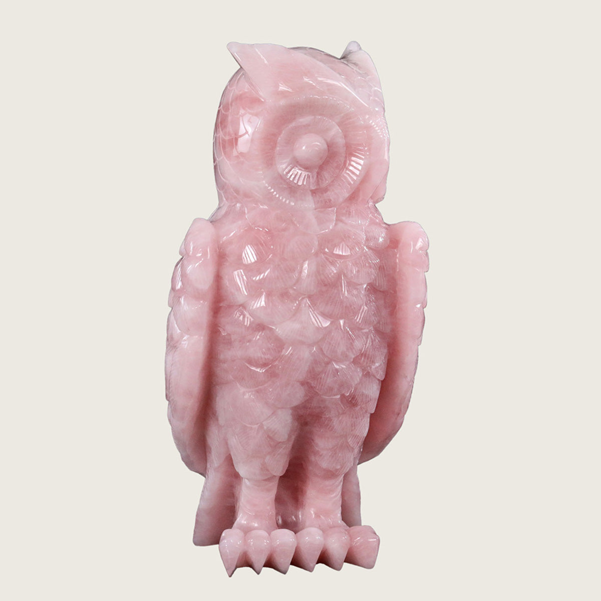 5.8" Rose Quartz Owl Carving  #CTC0017