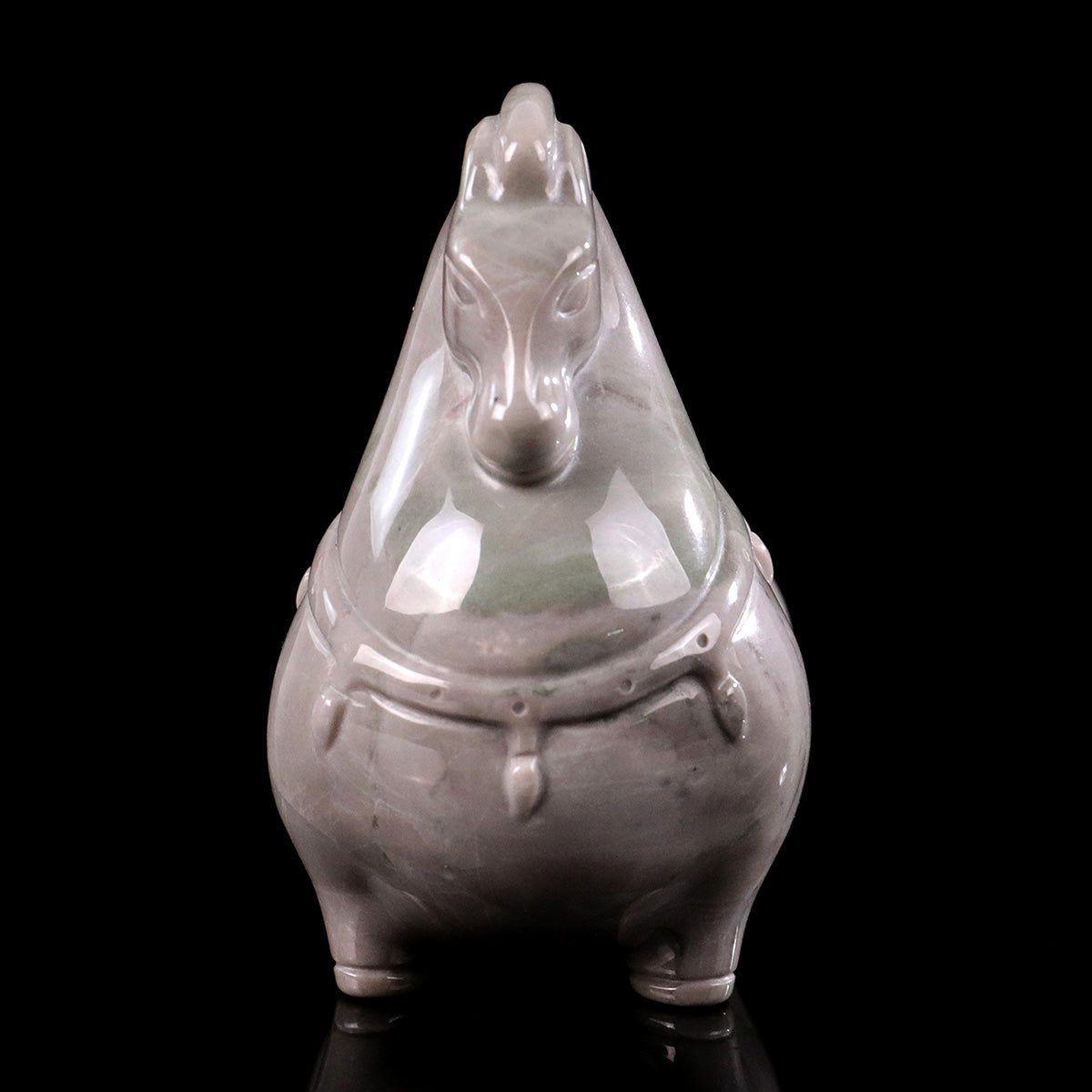 2.7" Jiulong Jade Tang Horse Carving  #CHA0025