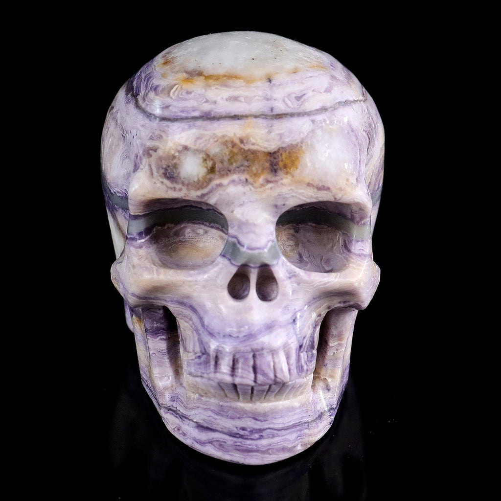 3.0" Purple Malachite Crystal Skull Carving  #SKH30099