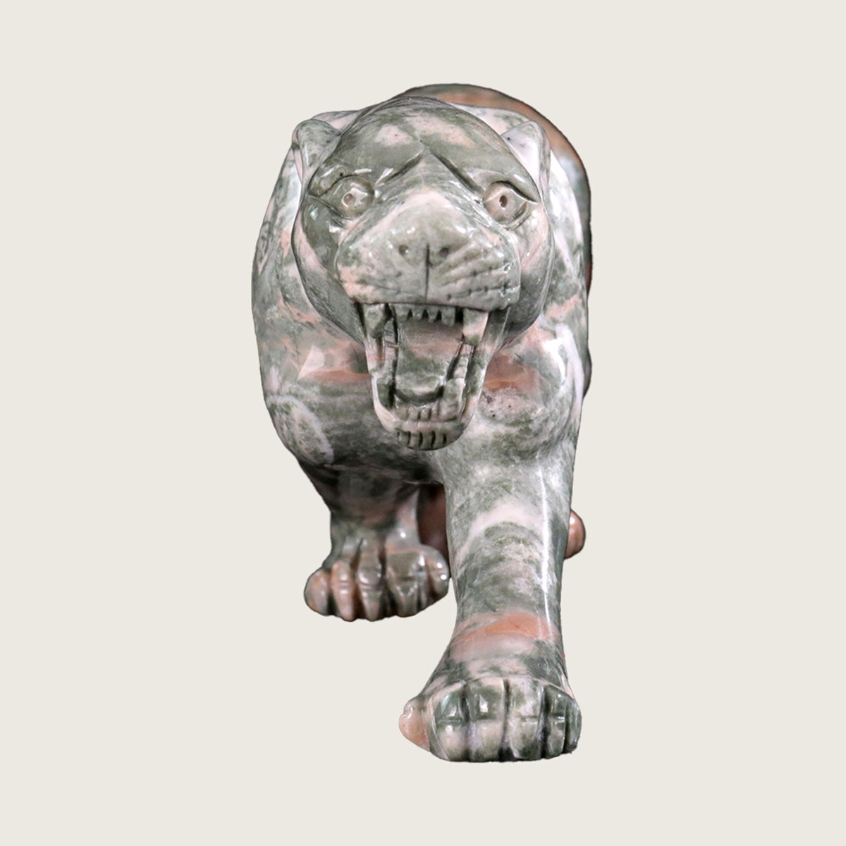 9.0" Jiulong Jade Leopard Carving  #CTC0056