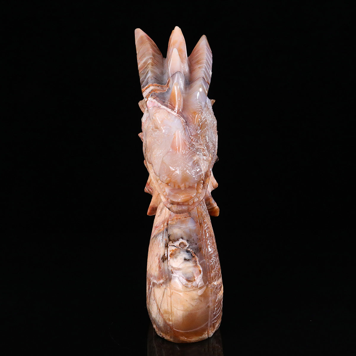 9.0" Yellow Chalcedony Pterosaur Head Carving  #CTC0064