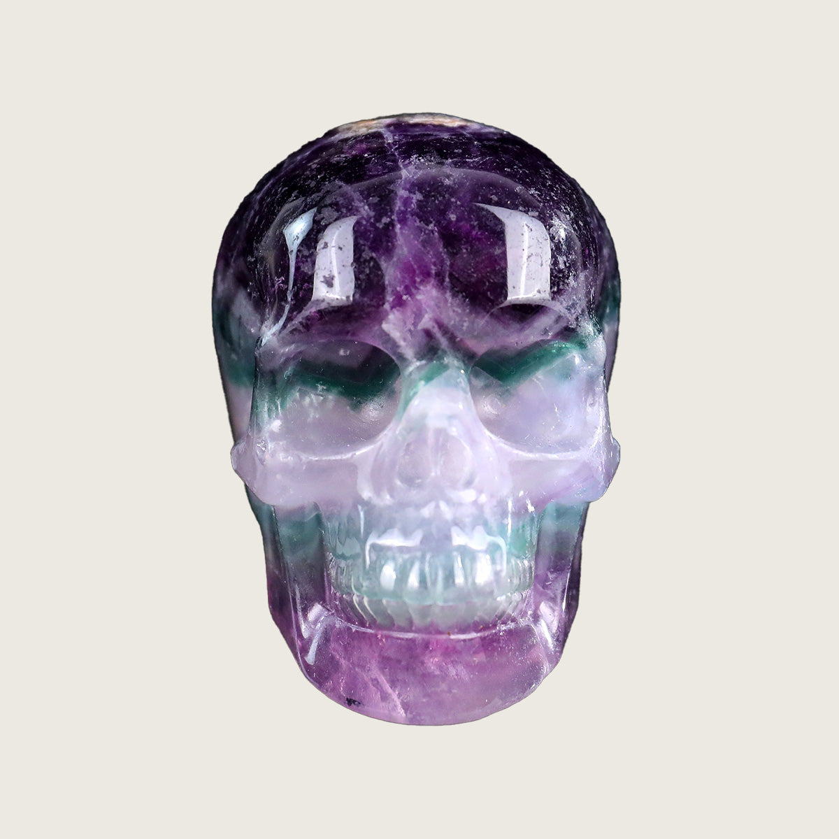 3.0" Colorful Fluorite Crystal Skull Carving  #SKHGF3001
