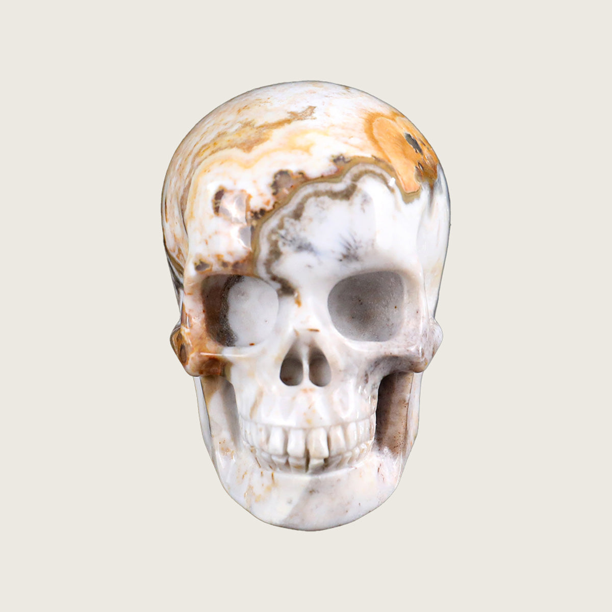 2.2" Red Lace Agate Crystal Skull Carving  #SKH22045