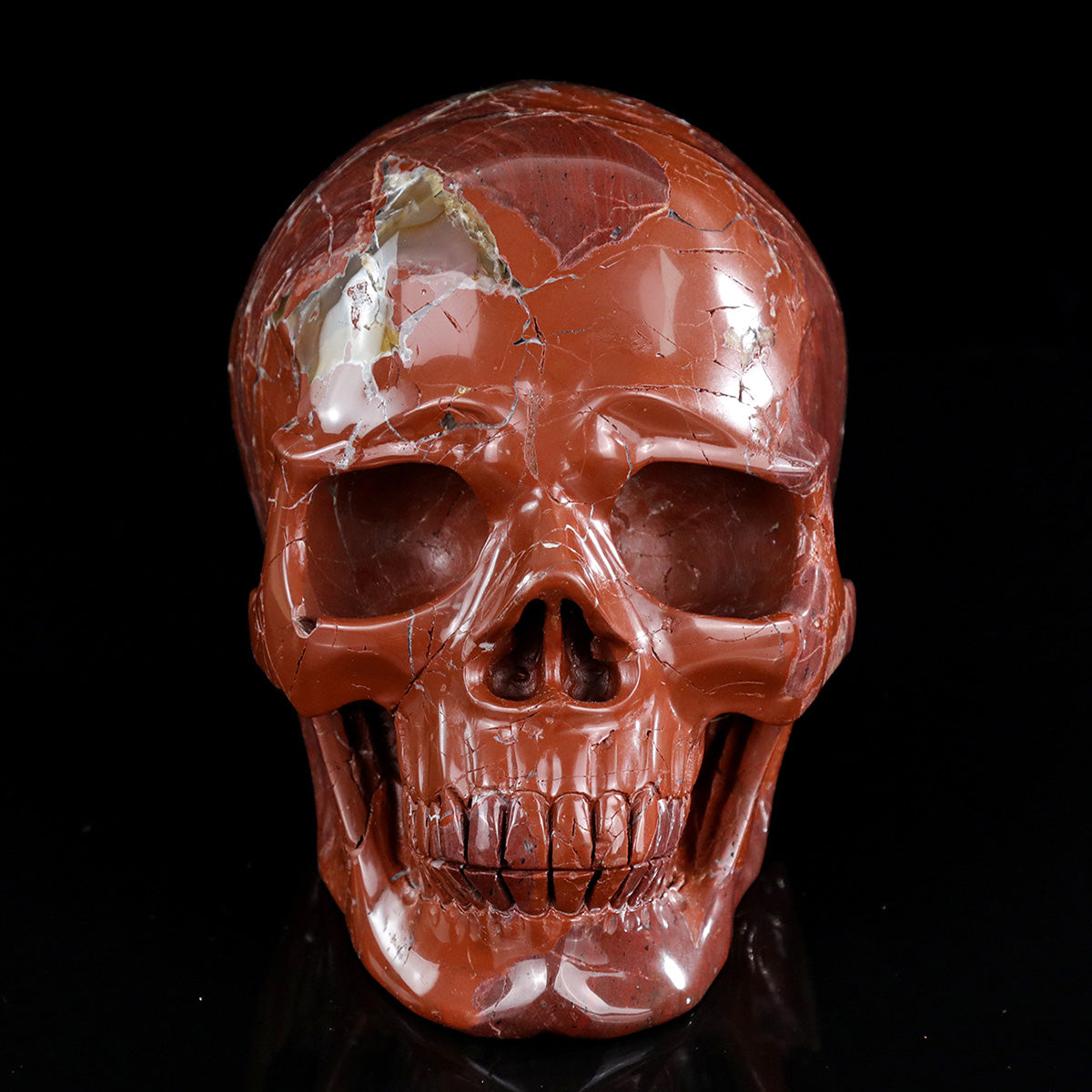 8.0" Volcanic Agate Crystal Skull Carving  #SCS0023