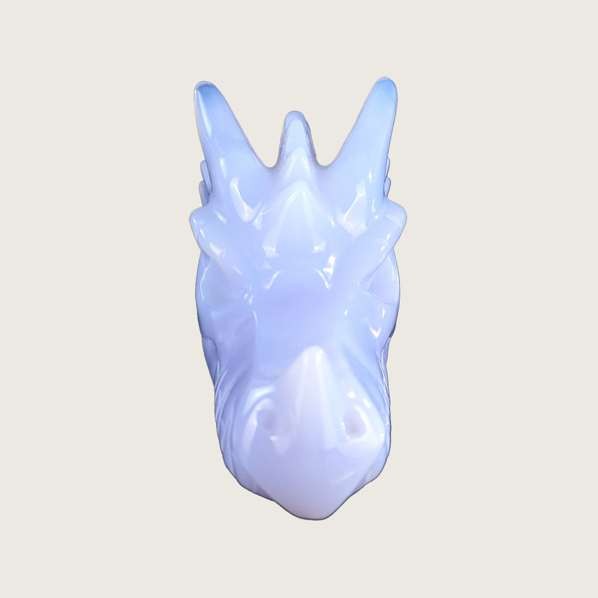 3.3" Blue Chalcedony Dragon Skull Carving  #CSC0003