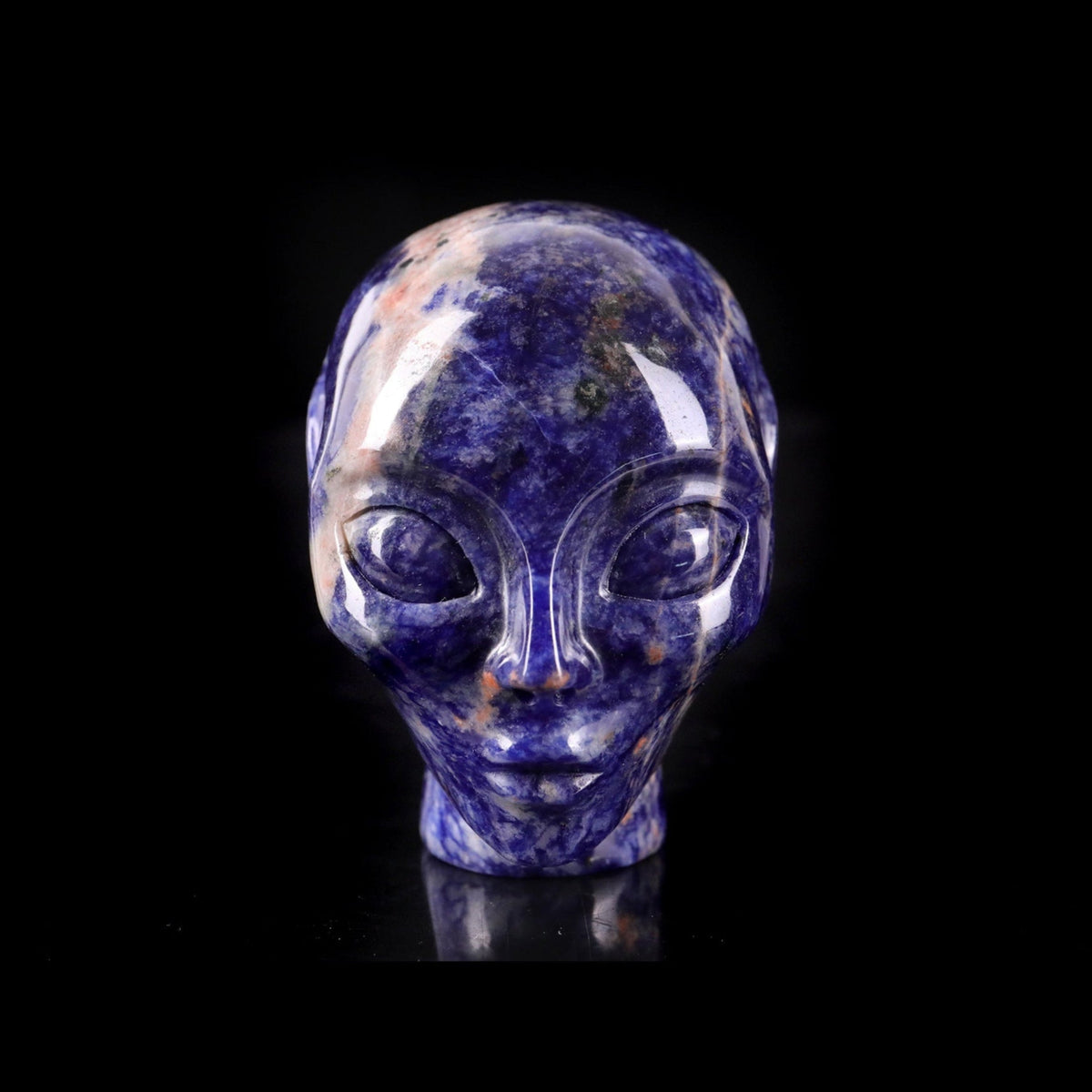 3.0" Sodalite Alien Skull Carving  #CSC0030