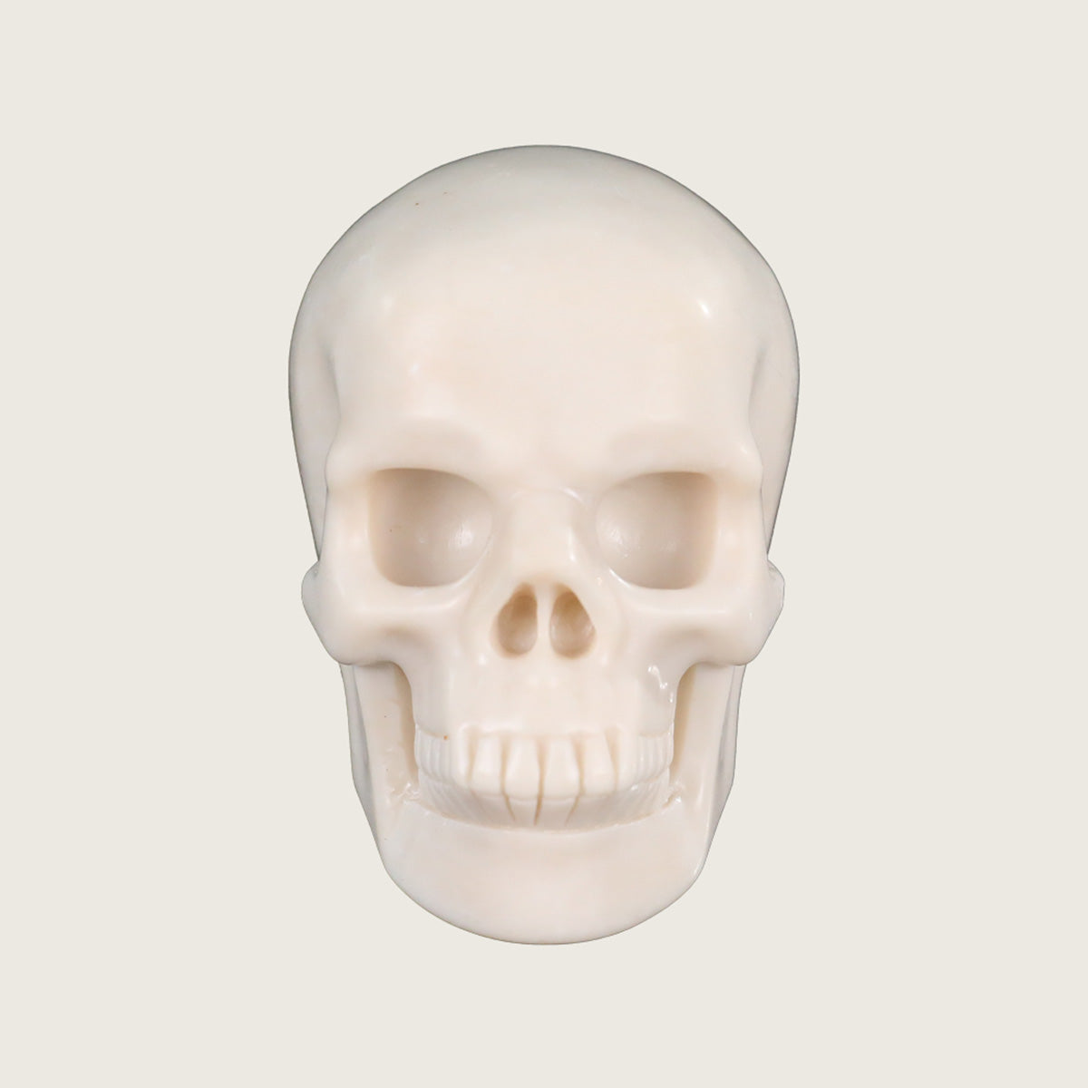 3.0" White Jade Crystal Skull Carving  #SKH30053
