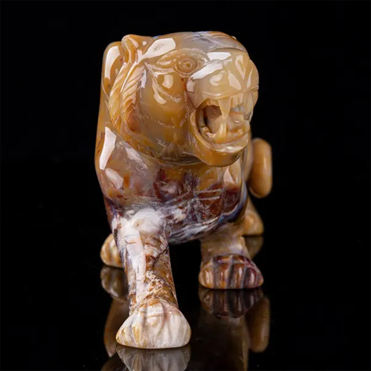 8.3" Yellow Chalcedony Roaring Tiger  #CTC0086