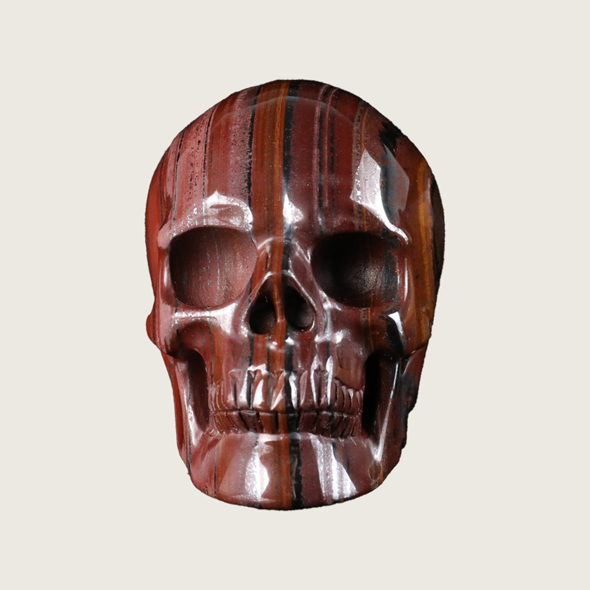 3.0" Tiger Iron Crystal Skull Carving  #SKH30042
