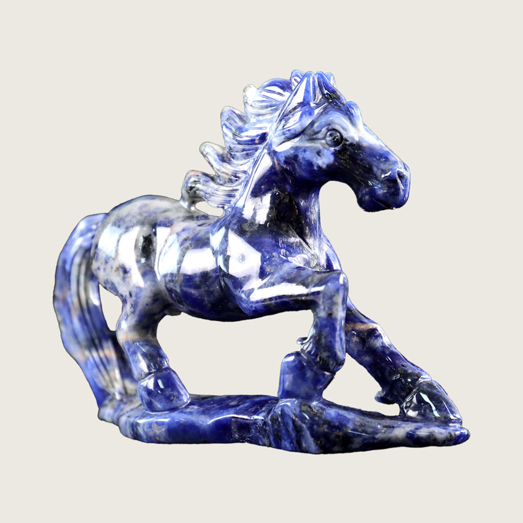 5.6" Sodalite Horse Carving  #CTC0025