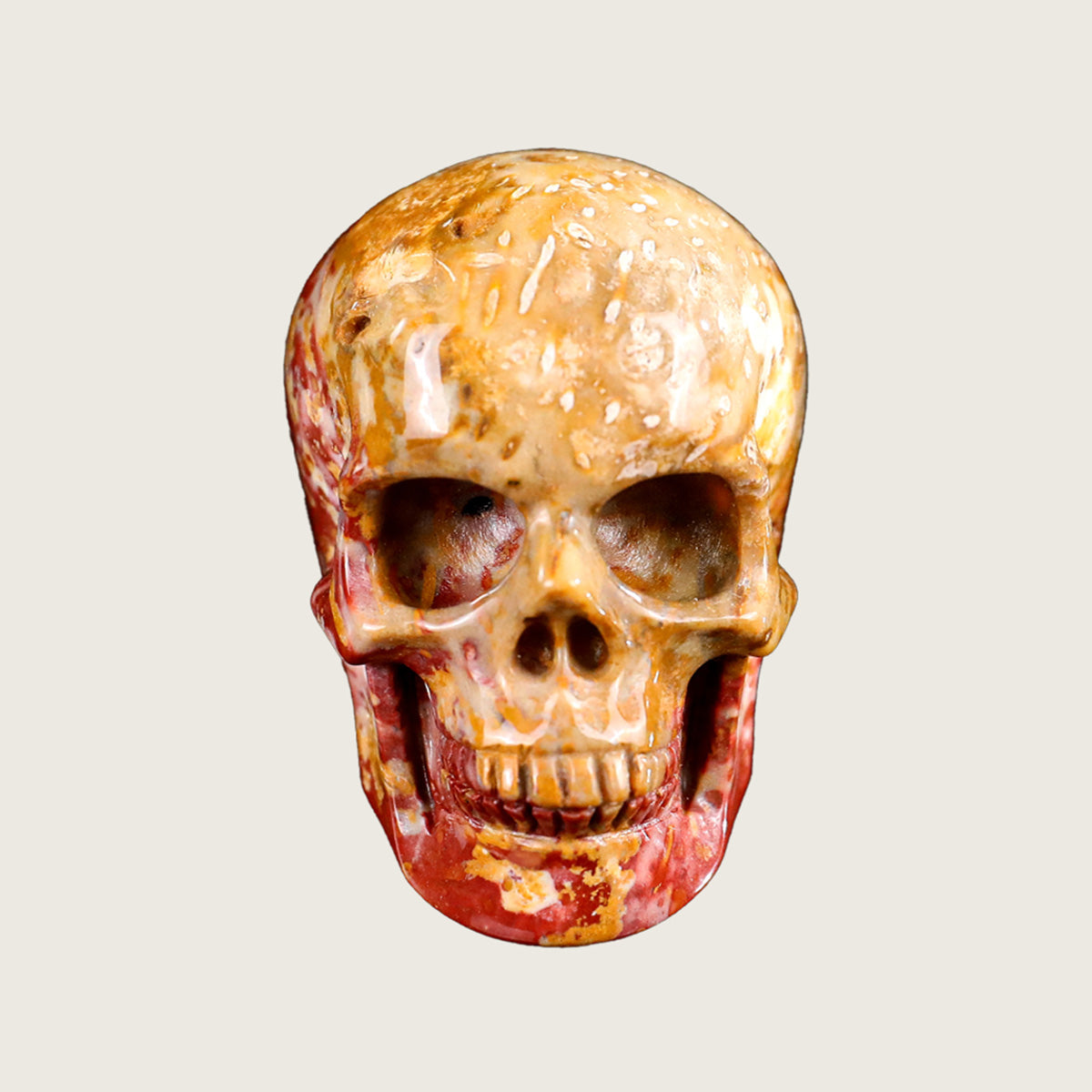 2.2" Agatized Coral Crystal Skull Carving  #SKH22041