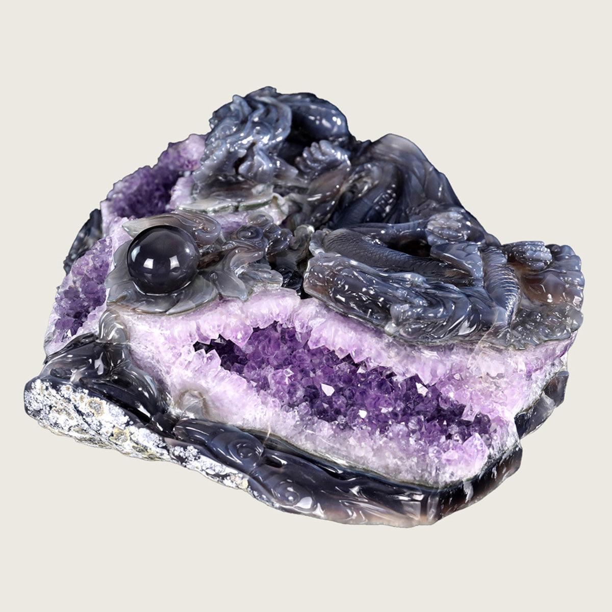 13.0" Druzy Agate Geode Carving  #GDC0004