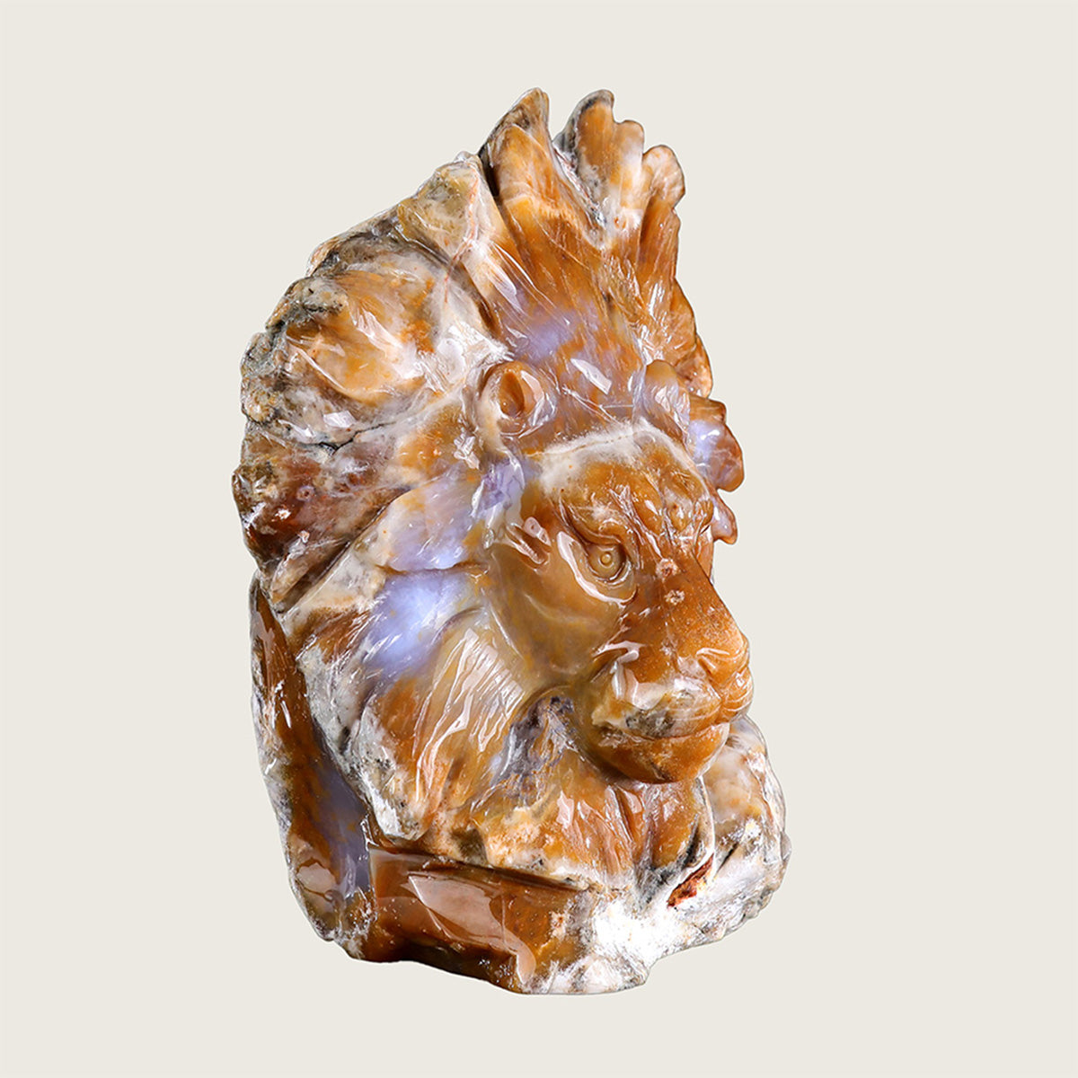 6.0" Chalcedony Jasper Lion Carving  #CTC0002