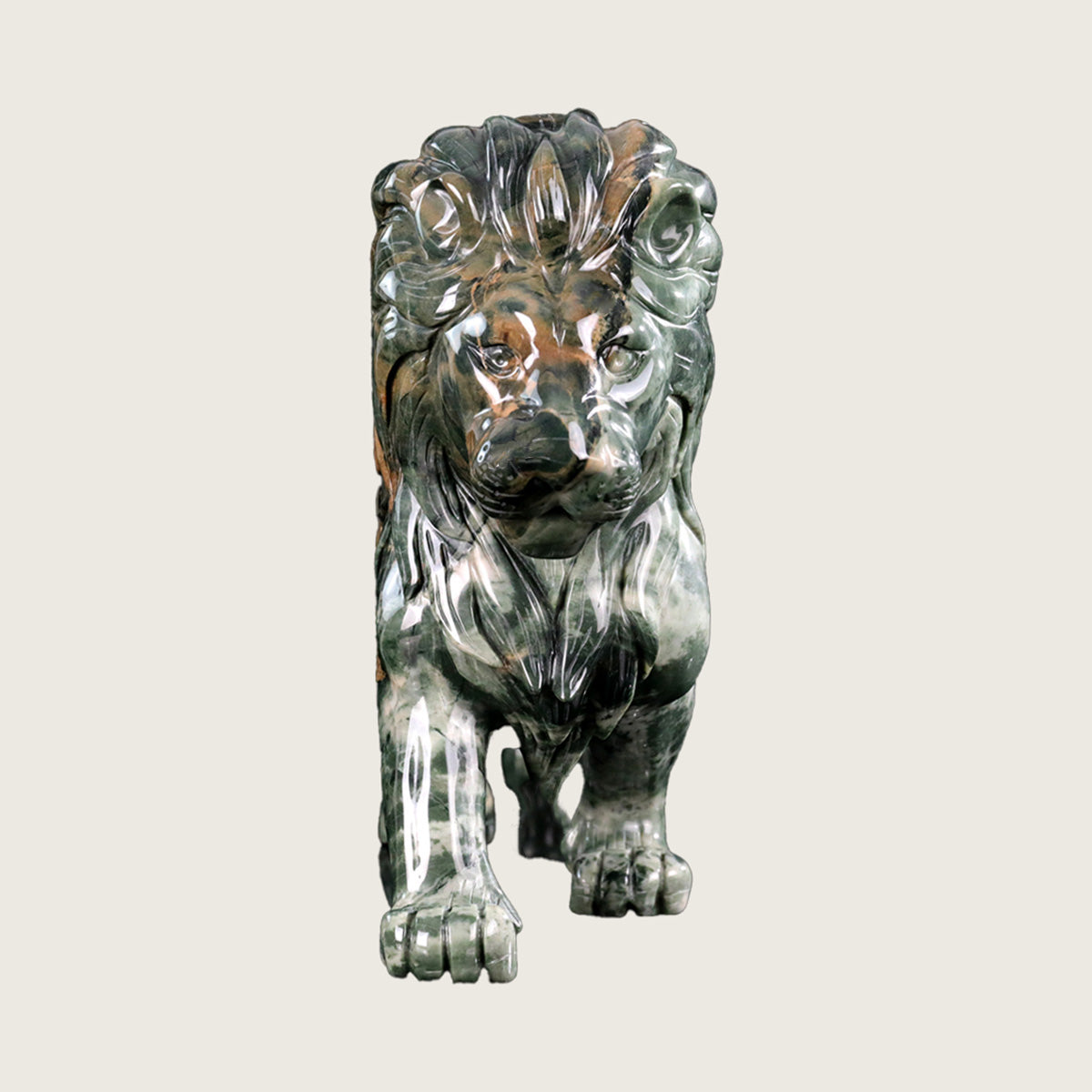 13.0" Jiulong Jade Lion Carving  #CTC0050