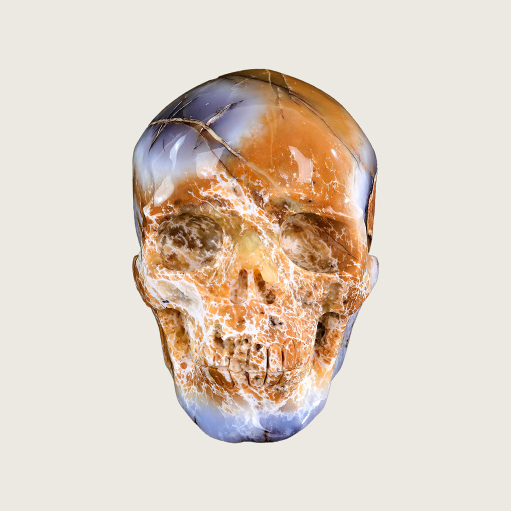 8.6" Chalcedony Crystal Skull Carving  #SCS0020