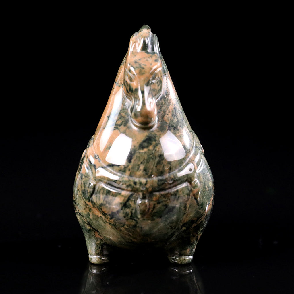 3.0" Jiulong Jade Tang Horse Carving  #CHA0027