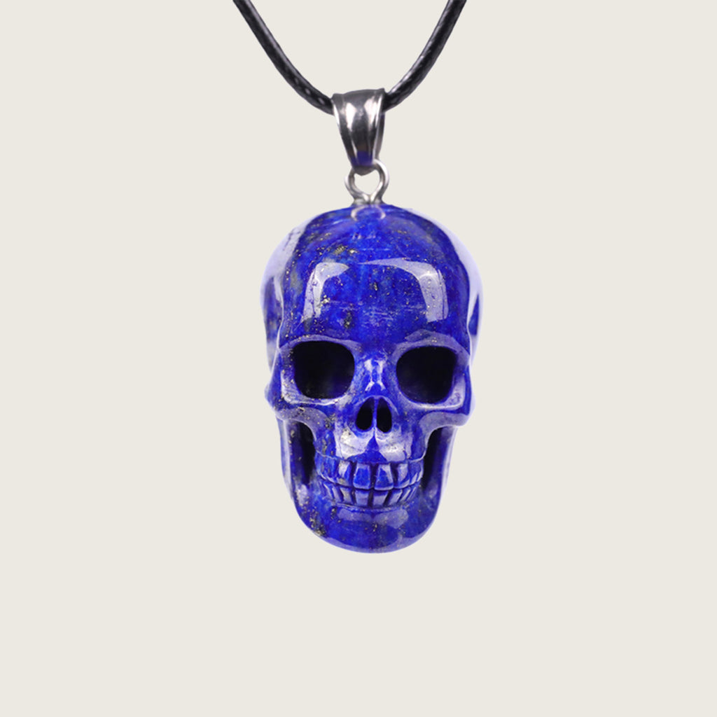1.1" Lapis Lazuli Skull Pendant Carving  #CSC0020