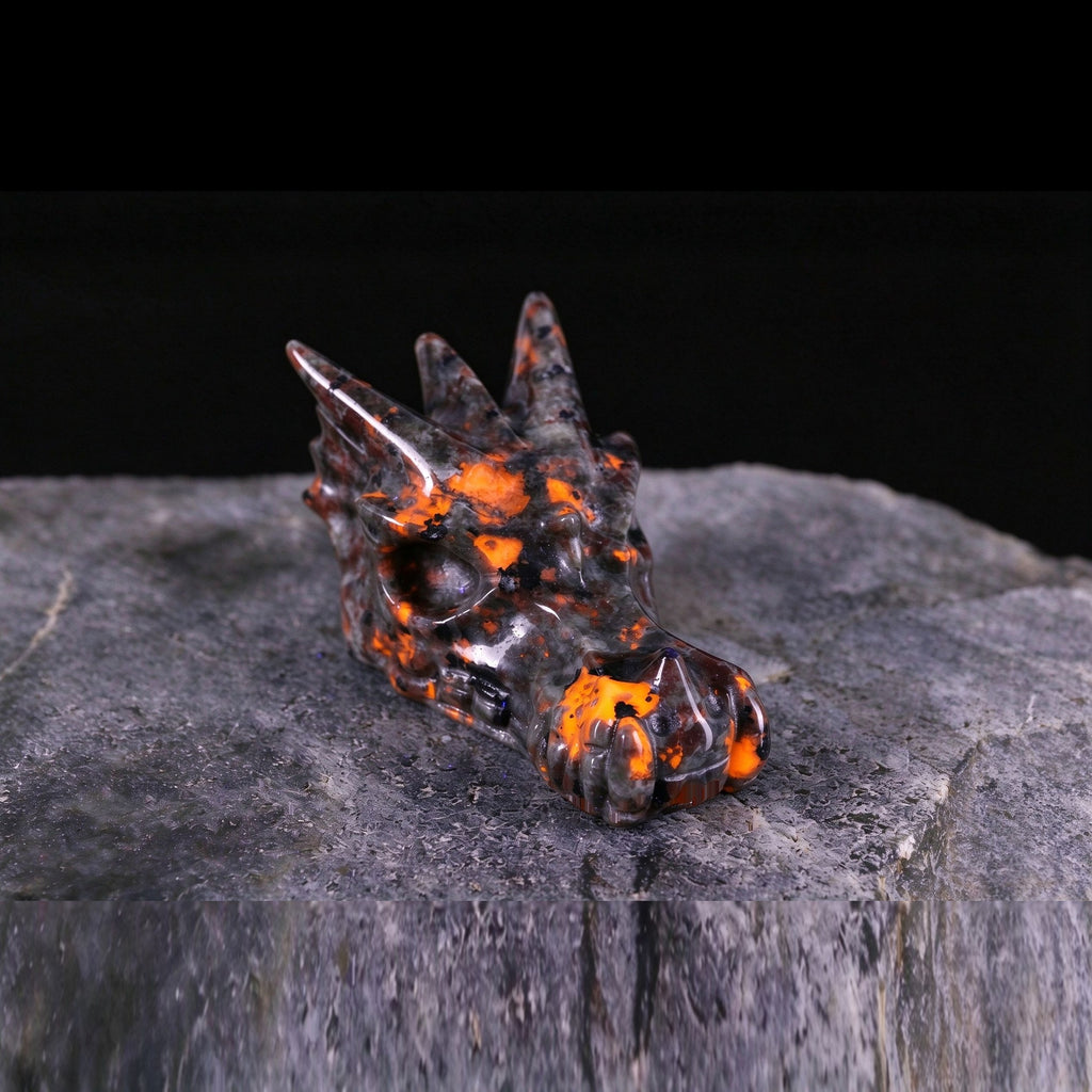 2.5" Yooperlite Dragon Skull Carving  #CSC0028