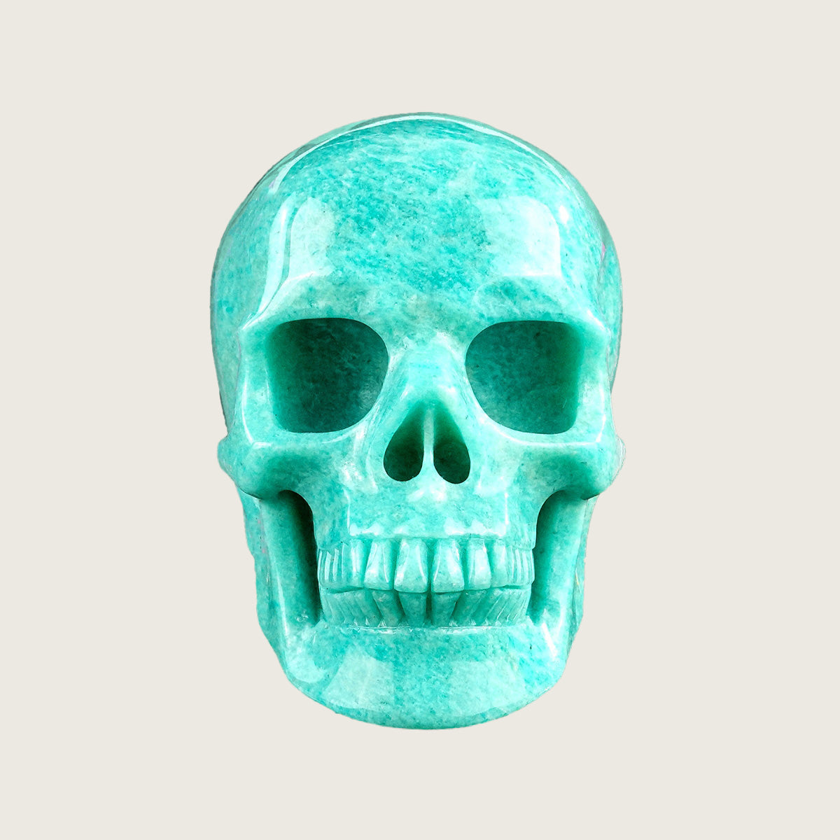 4.5" Amazonite Crystal Skull Carving  #SKHAA4501