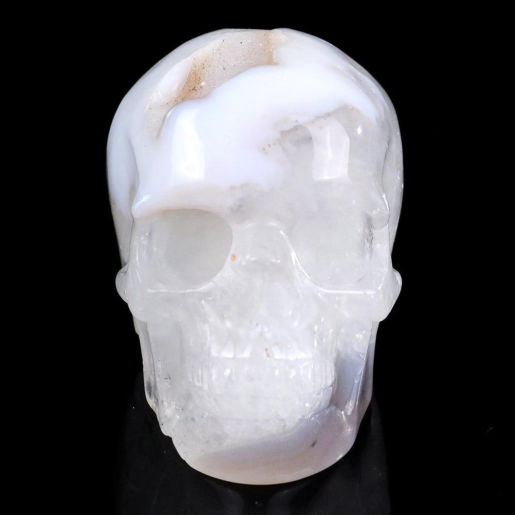 3.0" Geode Agate Crystal Skull Carving  #SKH30109