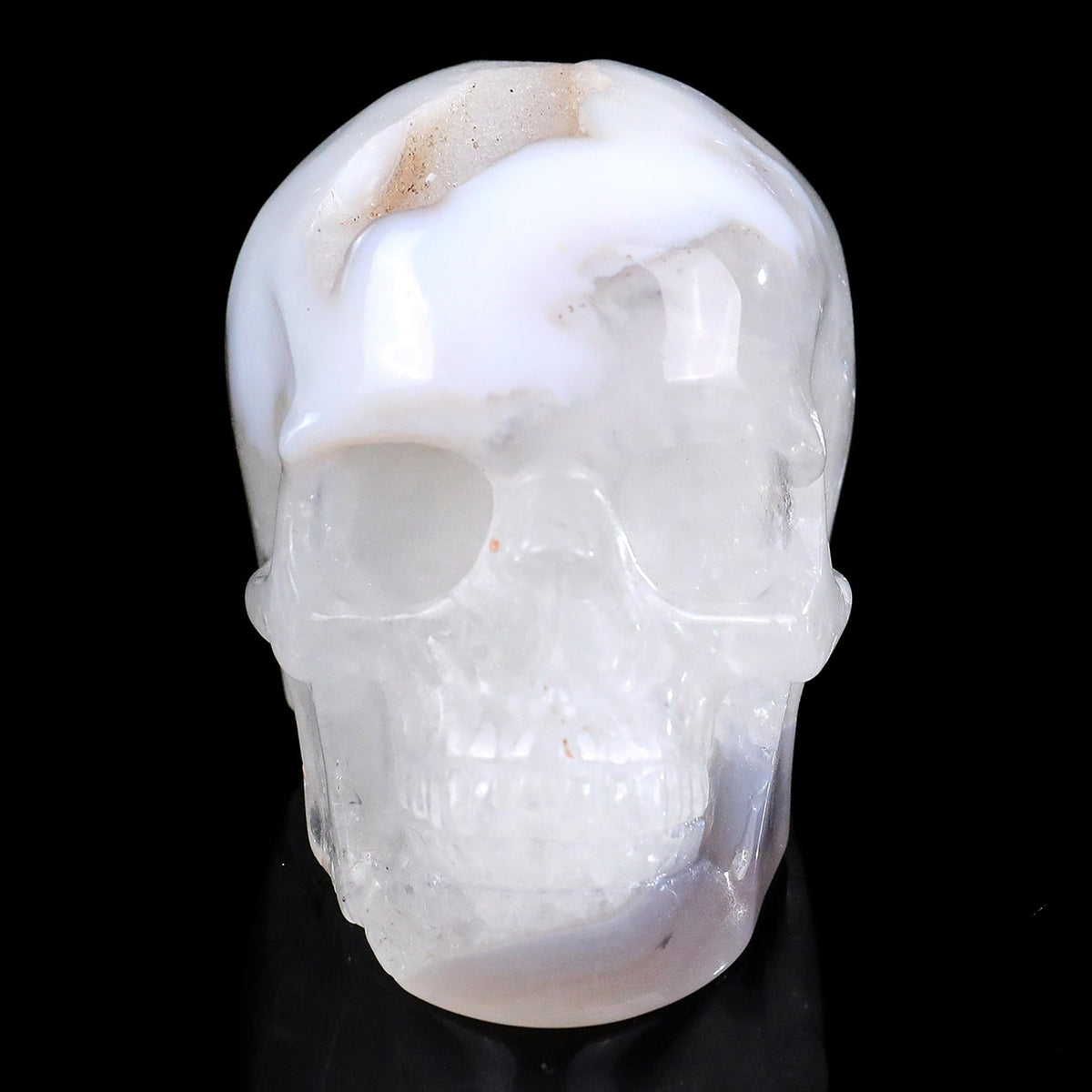 3.0" Geode Agate Crystal Skull Carving  #SKH30109