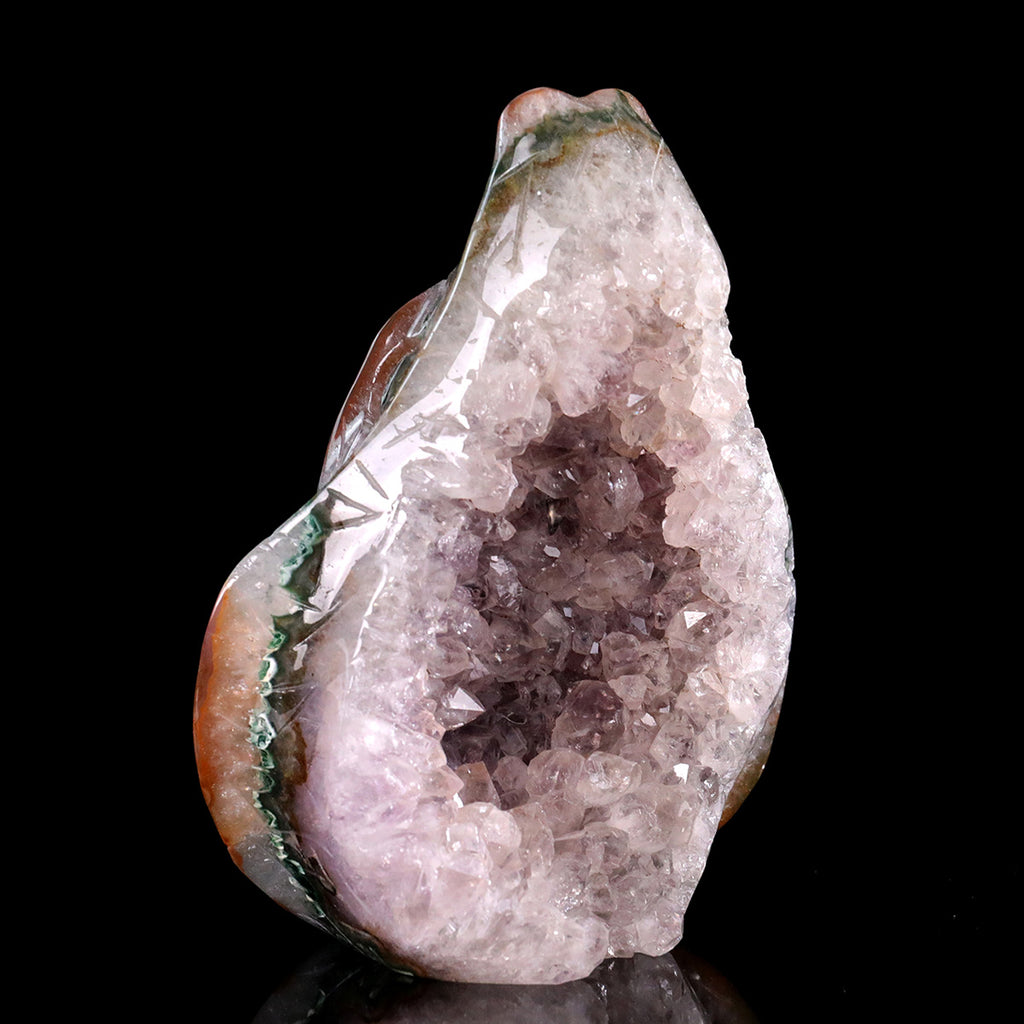 5.0"Geode Agate Crystal Snake Carving  #GDC0027