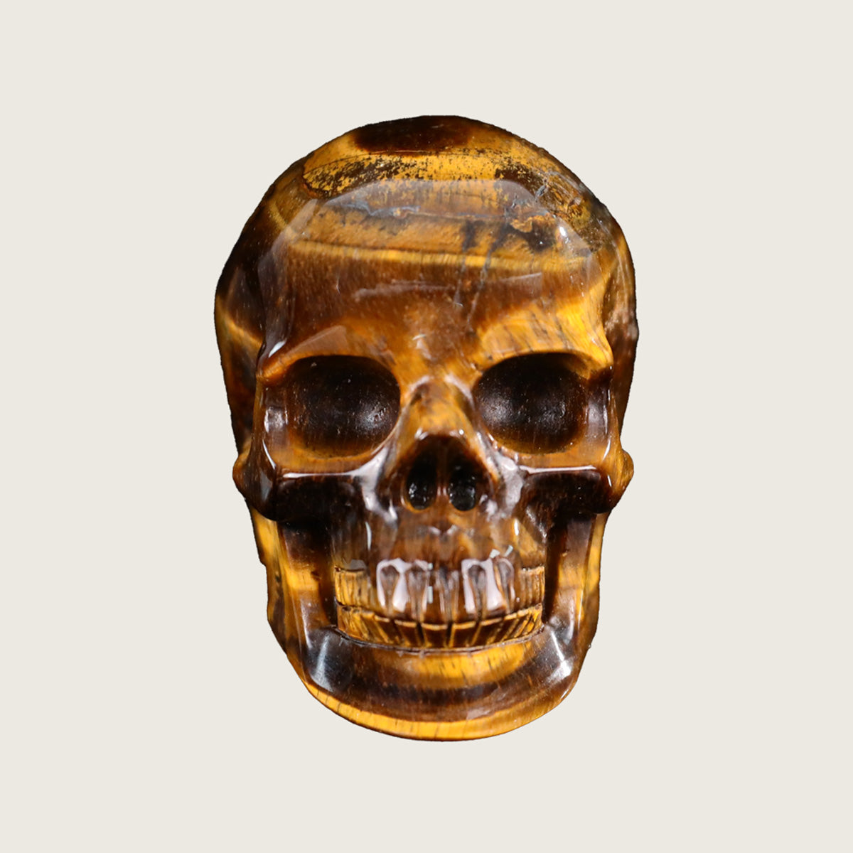 2.2" Tiger Eye Crystal Skull Carving  #SKH22040