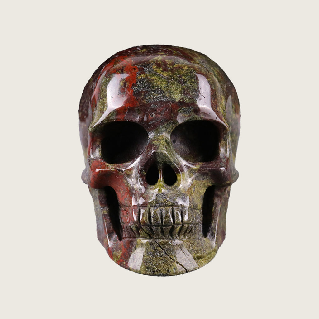 2.2" Dragon Blood Jasper Crystal Skull Carving  #SKH22050