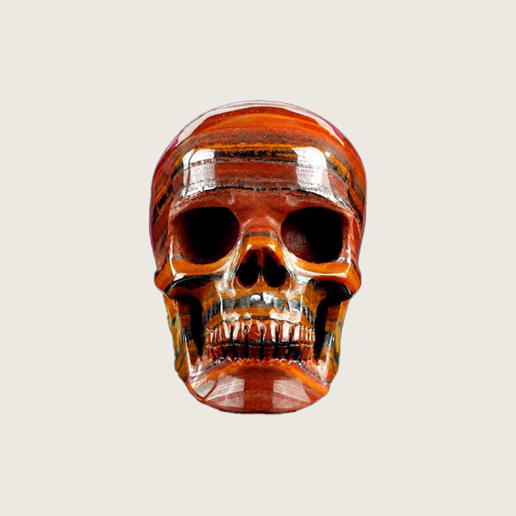 3.0" Tiger Iron Eye Agate Crystal Skull Carving  #SKH30089